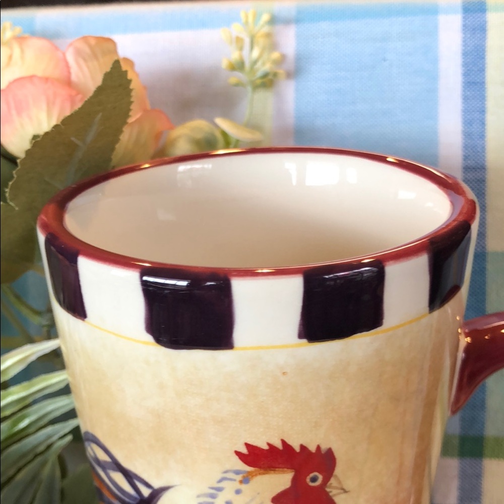 Rooster Design Mug with Red Handle - Picture 3 of 7